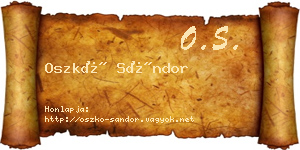 Oszkó Sándor névjegykártya