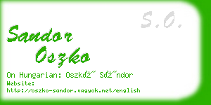 sandor oszko business card